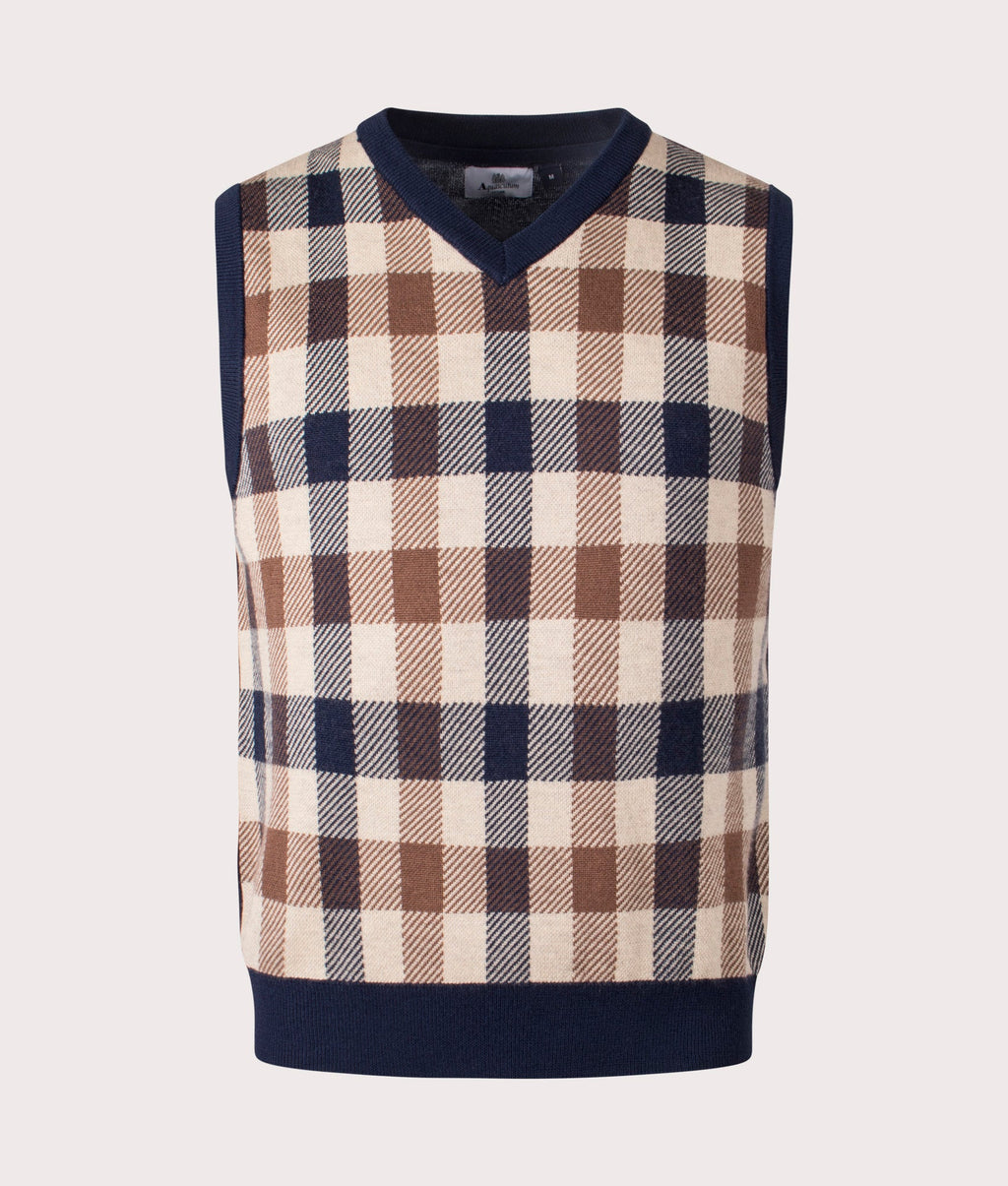 Active Check Club Vest Quarter-Zip - Navy – Aquascutum Active