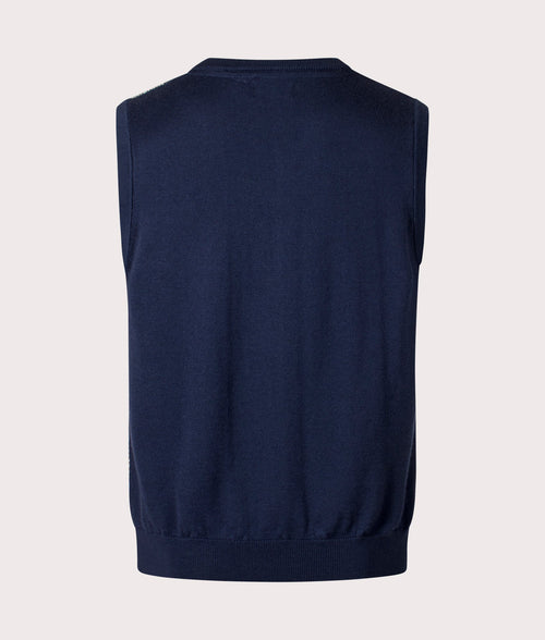 Active Check Club Vest Quarter-Zip - Navy
