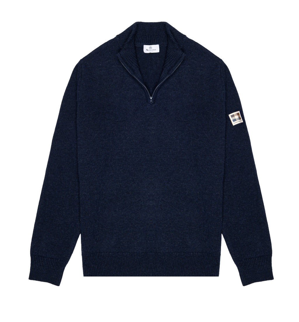 Lambswool 1/4 Zipped Knit - Navy – Aquascutum Active