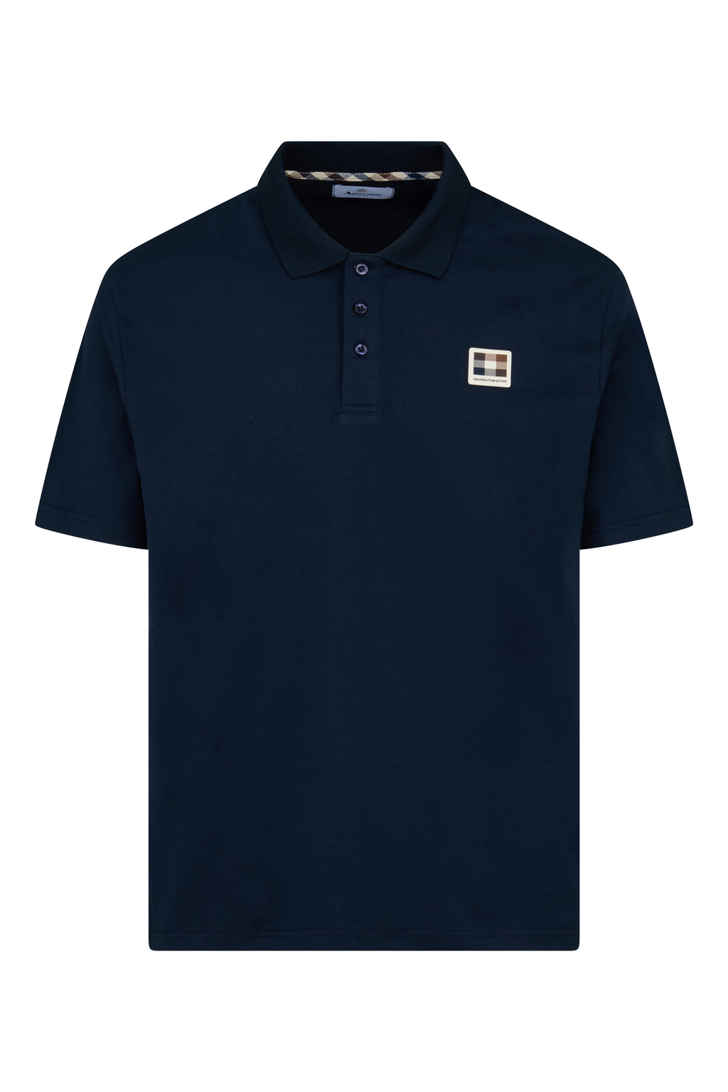 Stretch Piquet Badge Polo - Navy – Aquascutum Active
