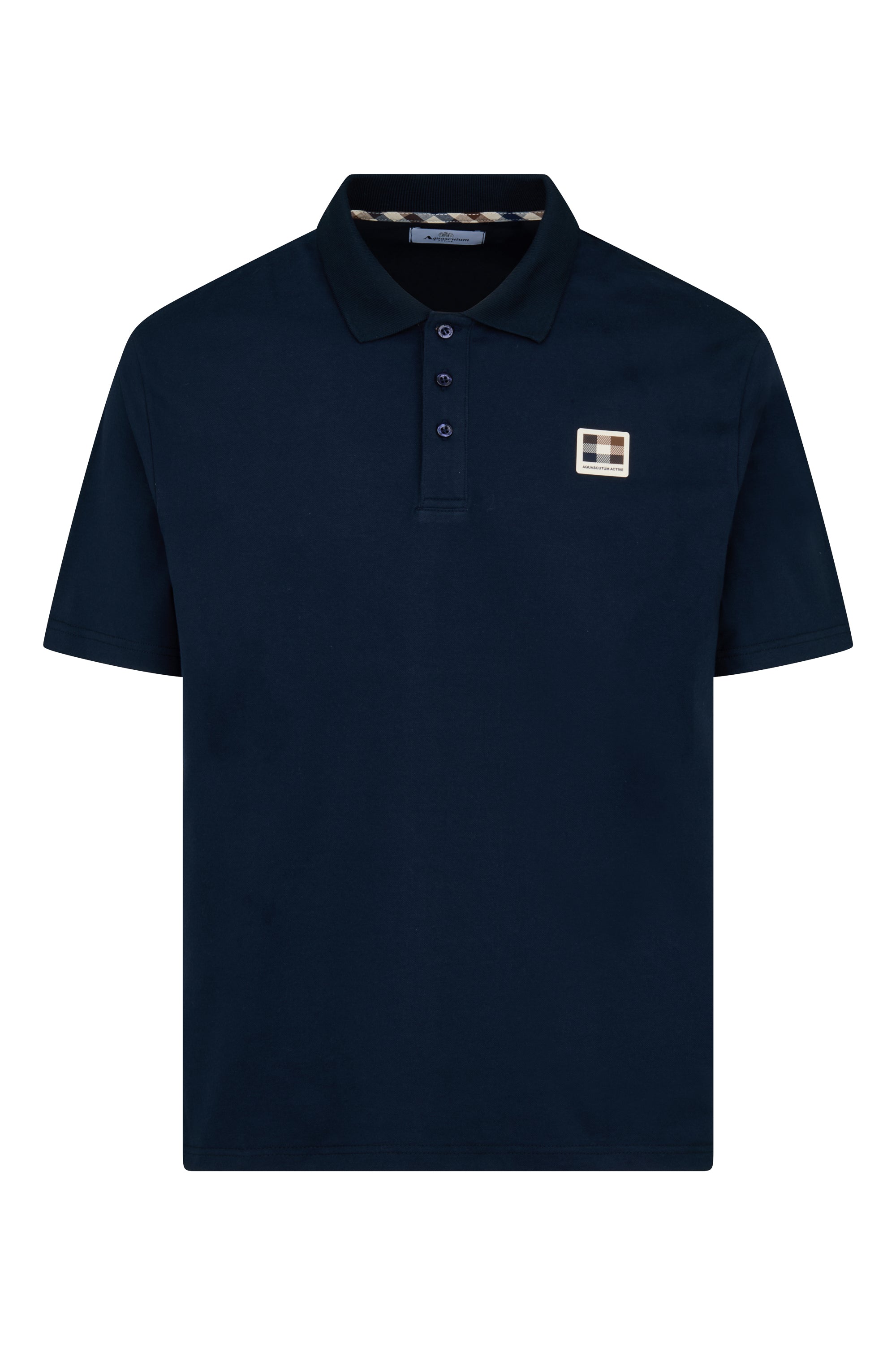 Stretch Piquet Badge Polo - Navy – Aquascutum Active