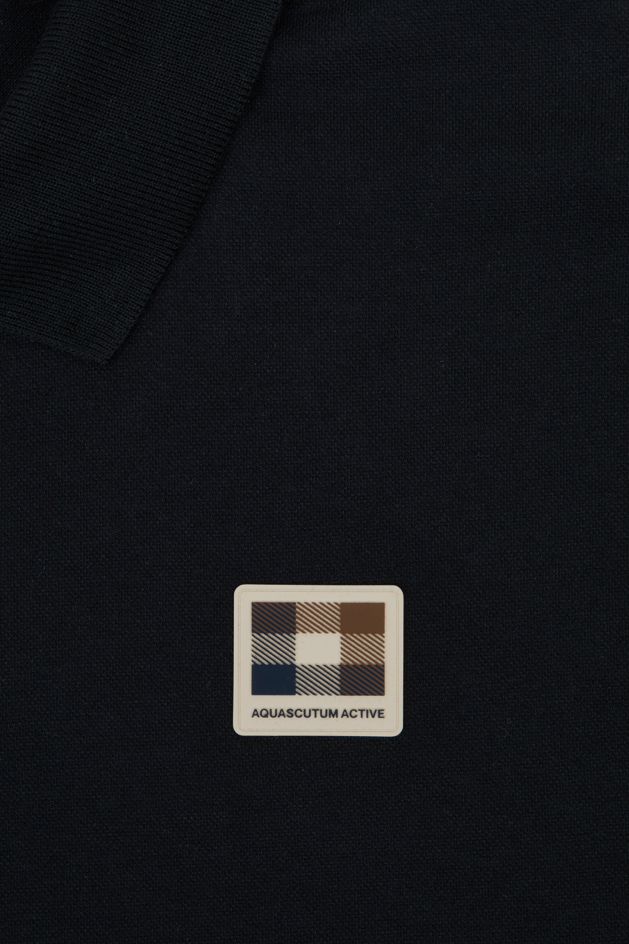 Stretch Piquet Badge Polo - Black – Aquascutum Active