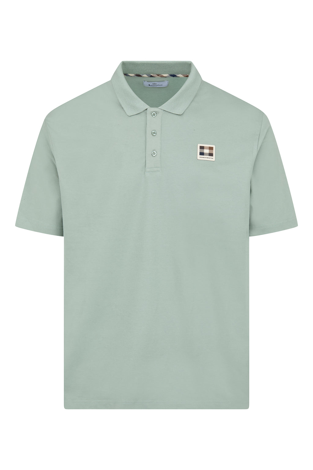 Stretch Piquet Badge Polo - Sage Green – Aquascutum Active