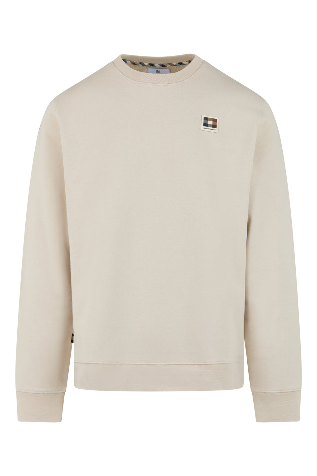 Badge Crewneck Sweater - Beige – Aquascutum Active