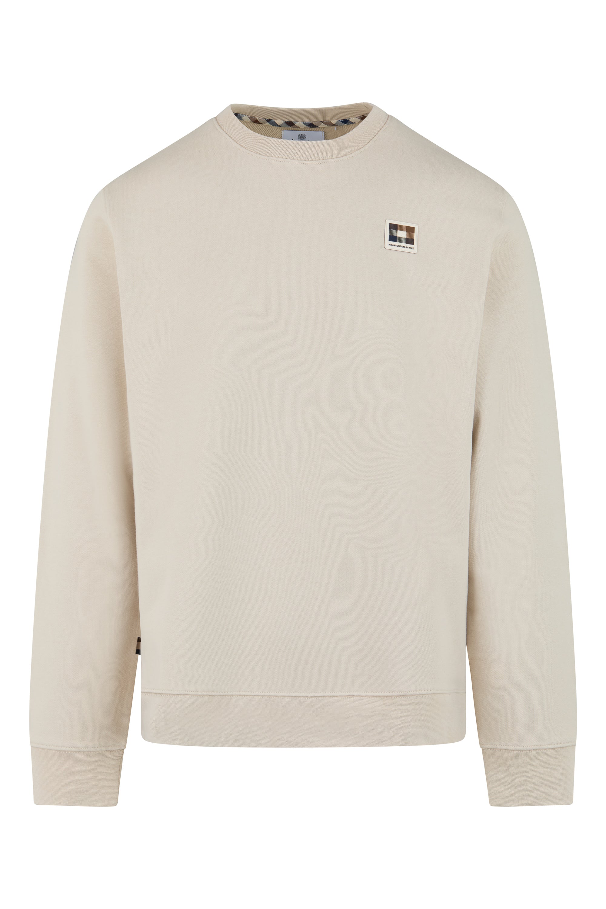 Badge Crewneck Sweater - Beige – Aquascutum Active