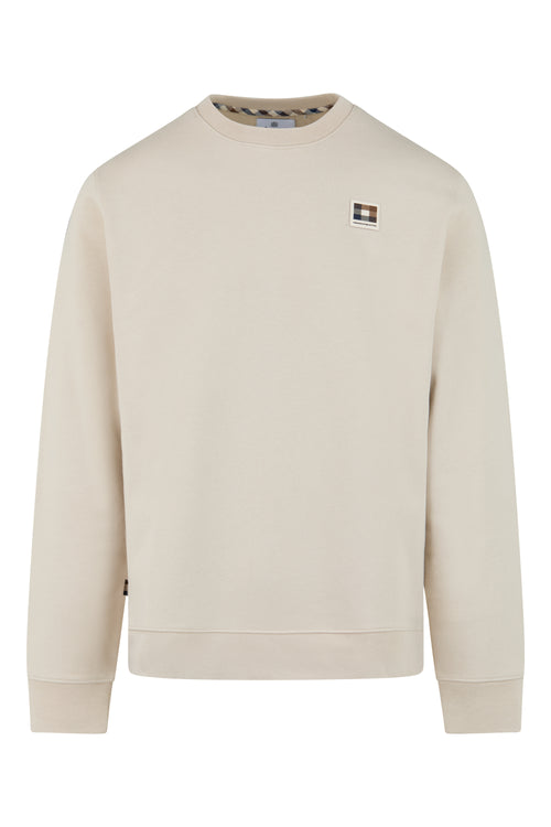 Badge Crewneck Sweater - Beige – Aquascutum Active