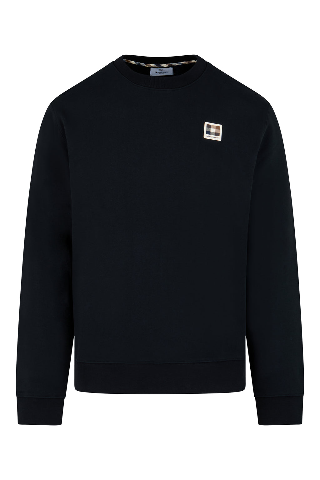 Badge Crewneck Sweater - Black – Aquascutum Active