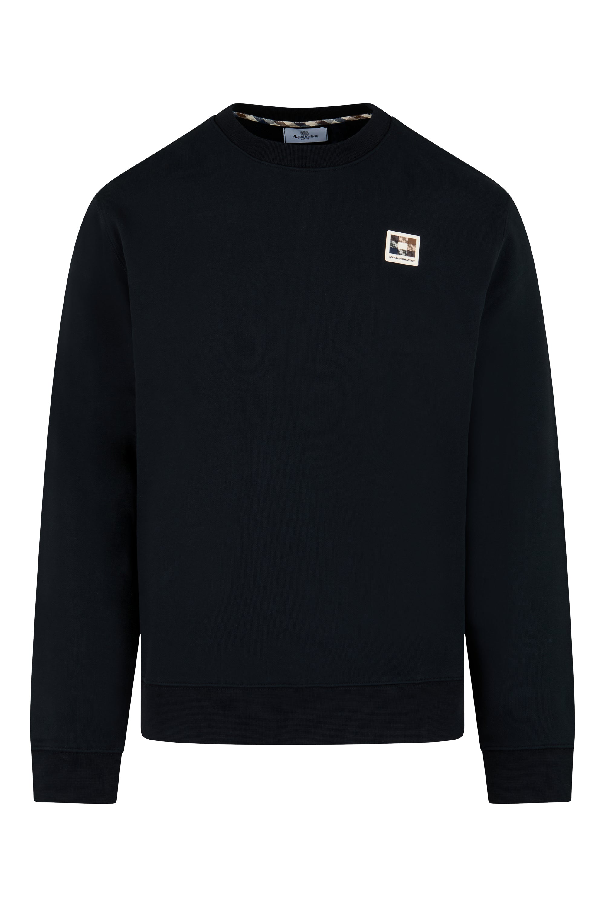Badge Crewneck Sweater - Black – Aquascutum Active