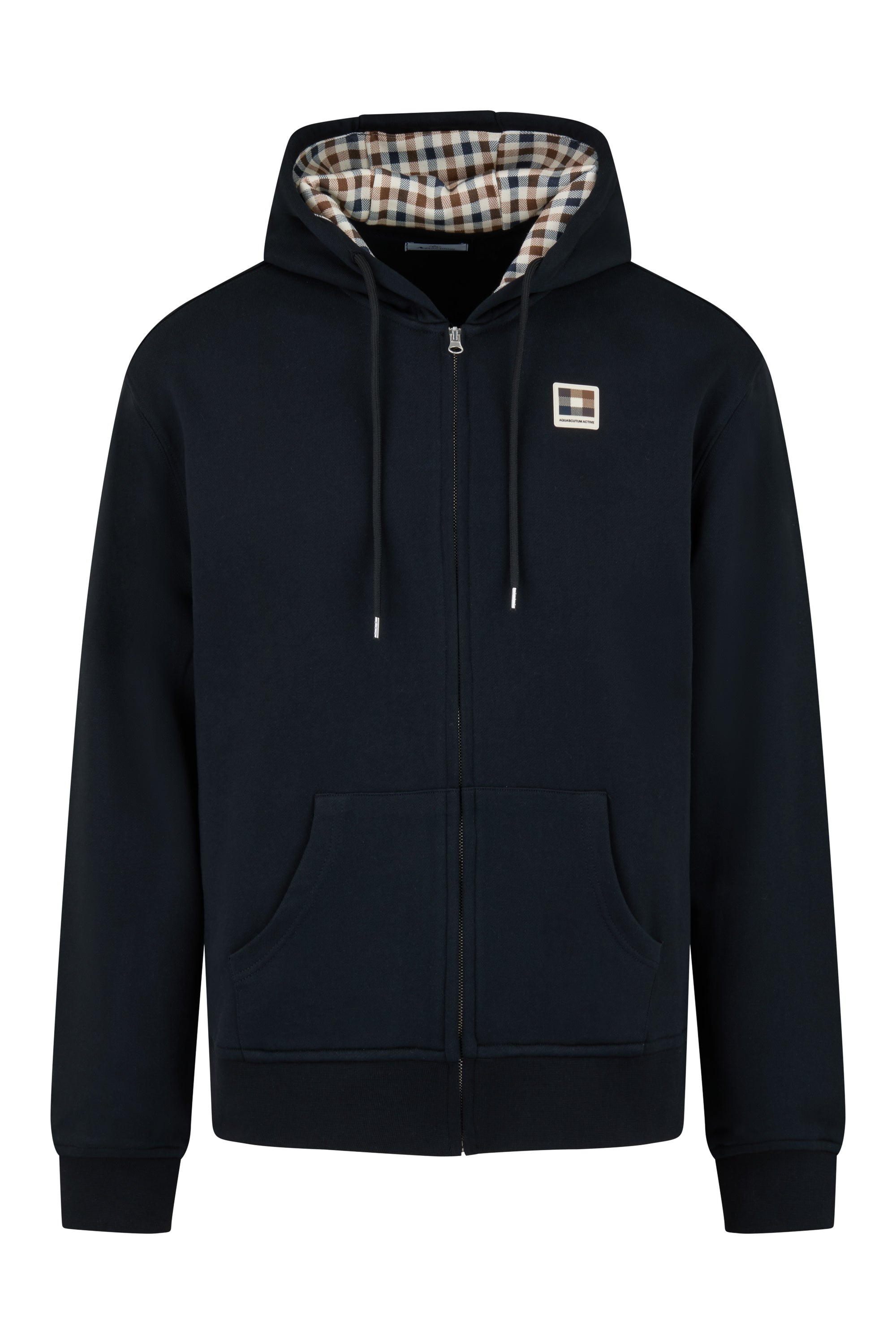 Badge Full Zip Hoodie - Black – Aquascutum Active