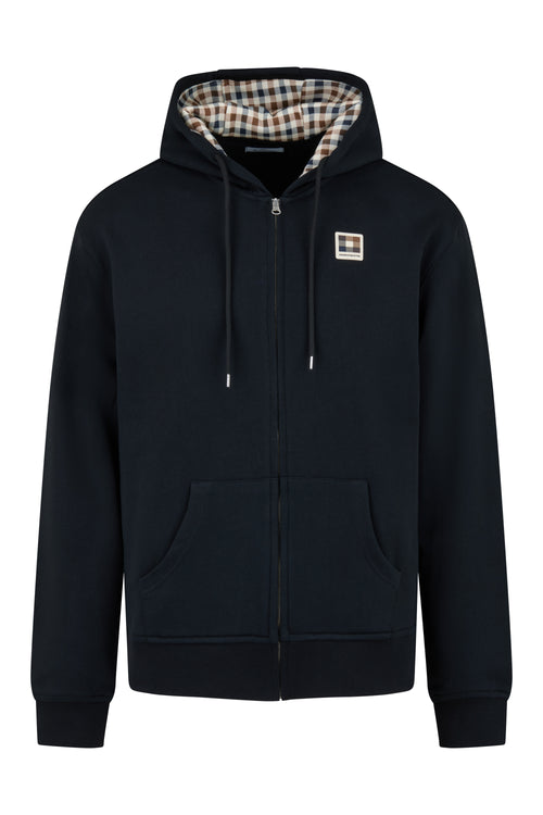 Badge Full Zip Hoodie - Black – Aquascutum Active