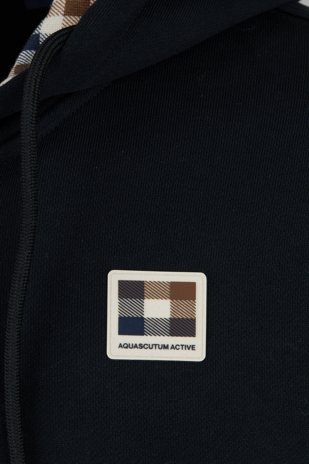 Badge Full Zip Hoodie - Black – Aquascutum Active