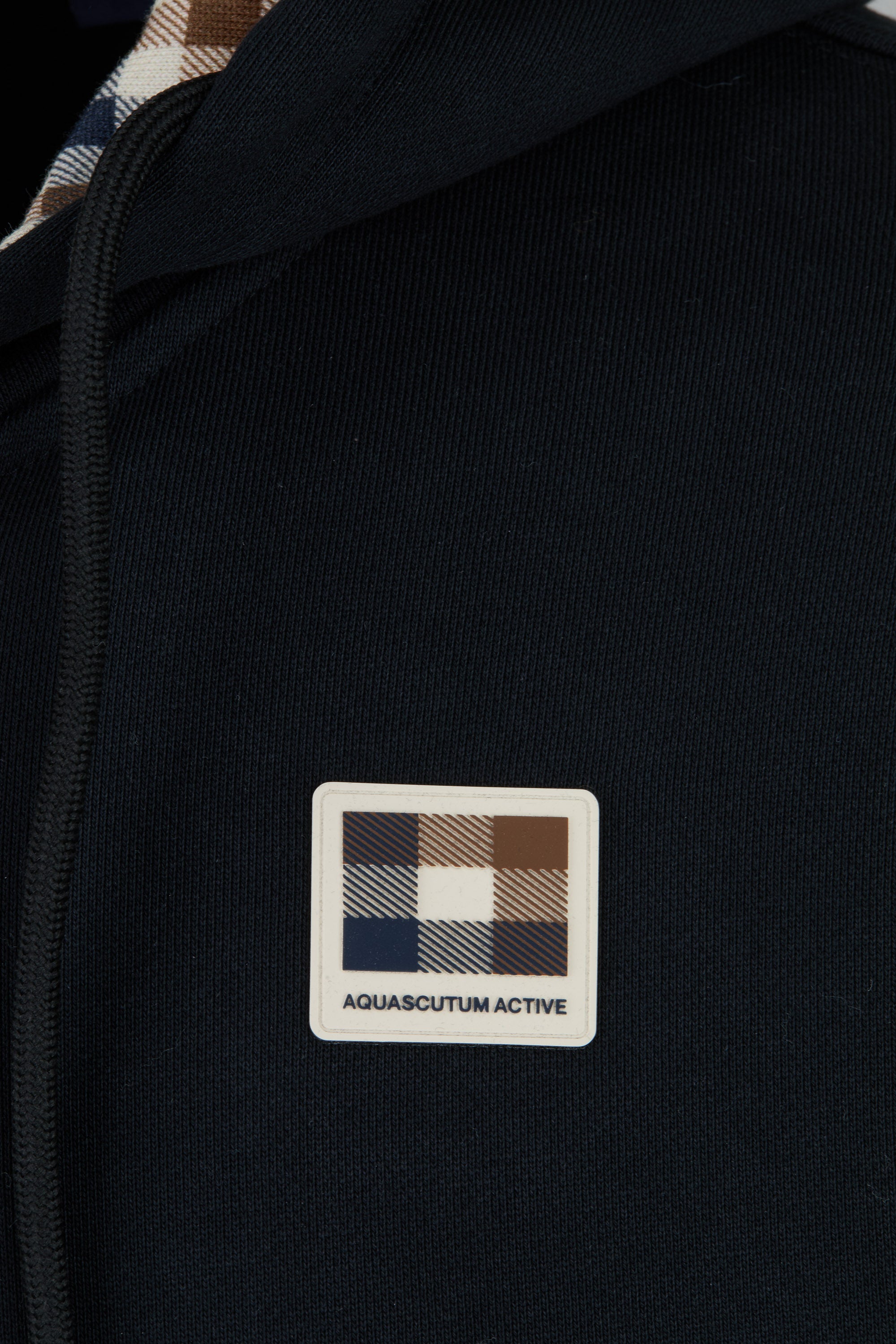 Badge Full Zip Hoodie - Black – Aquascutum Active