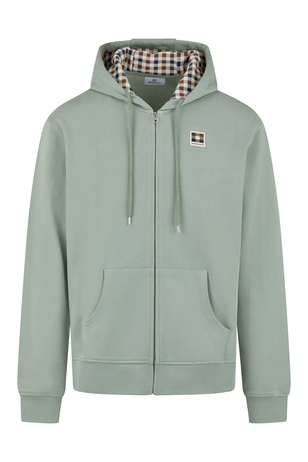 Badge Full Zip Hoodie - Sage Green – Aquascutum Active