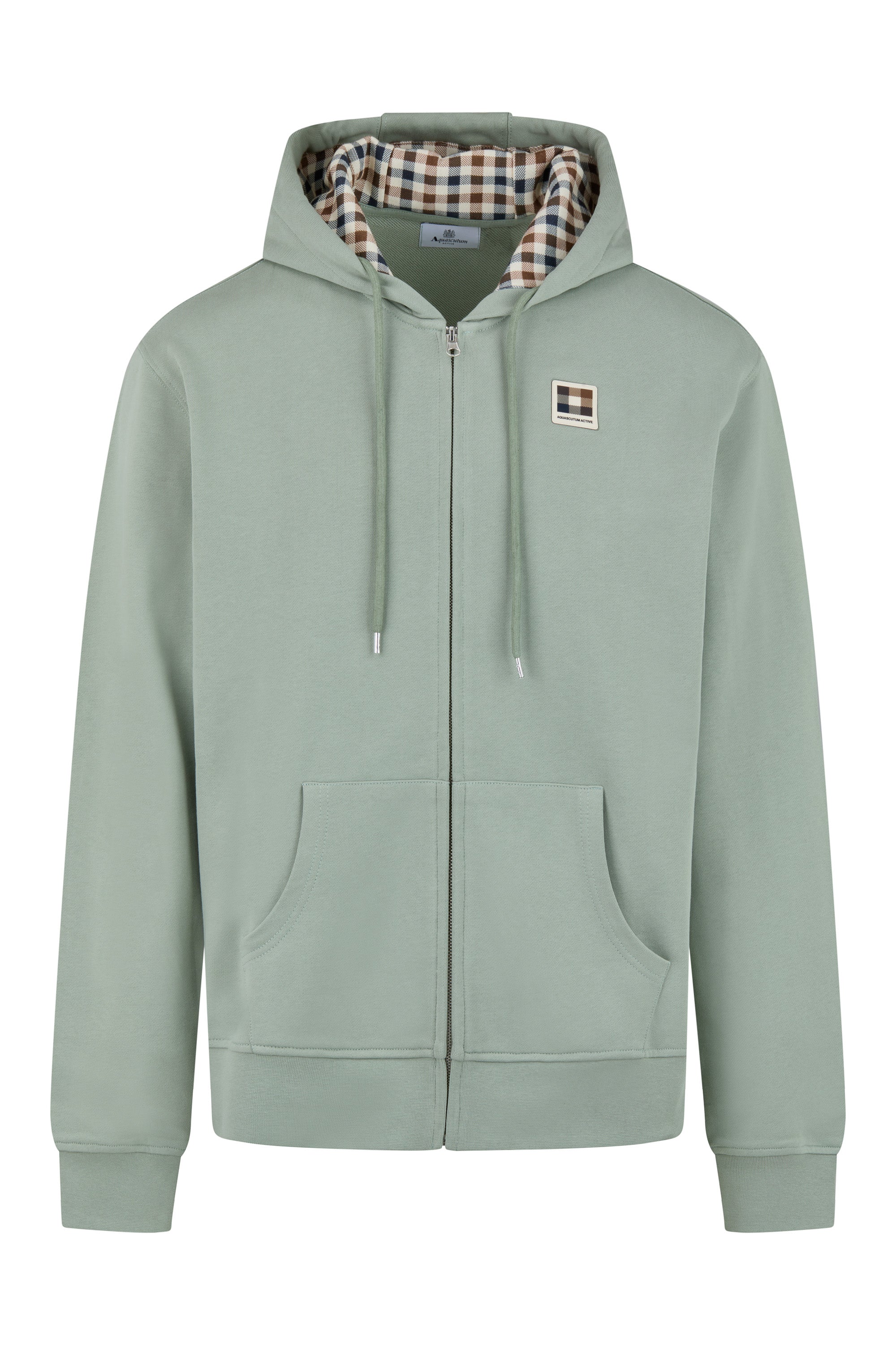 Badge Full Zip Hoodie - Sage Green – Aquascutum Active