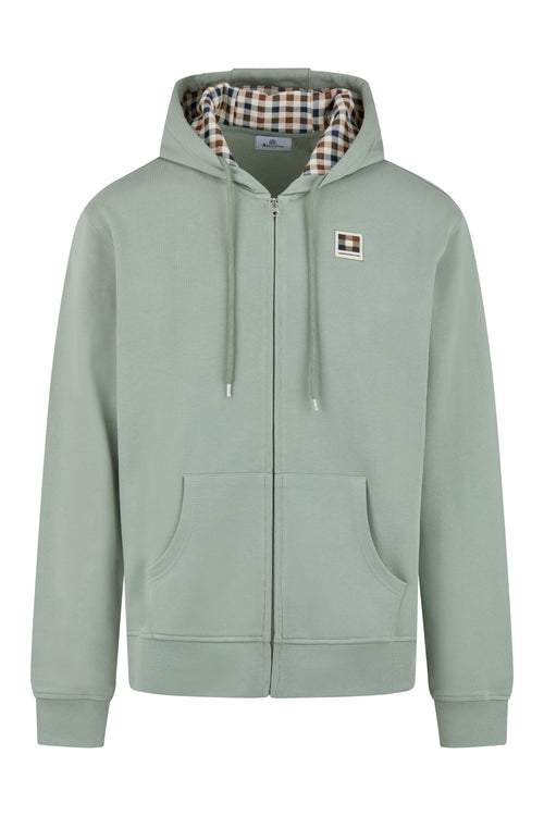 Badge Full Zip Hoodie - Sage Green – Aquascutum Active