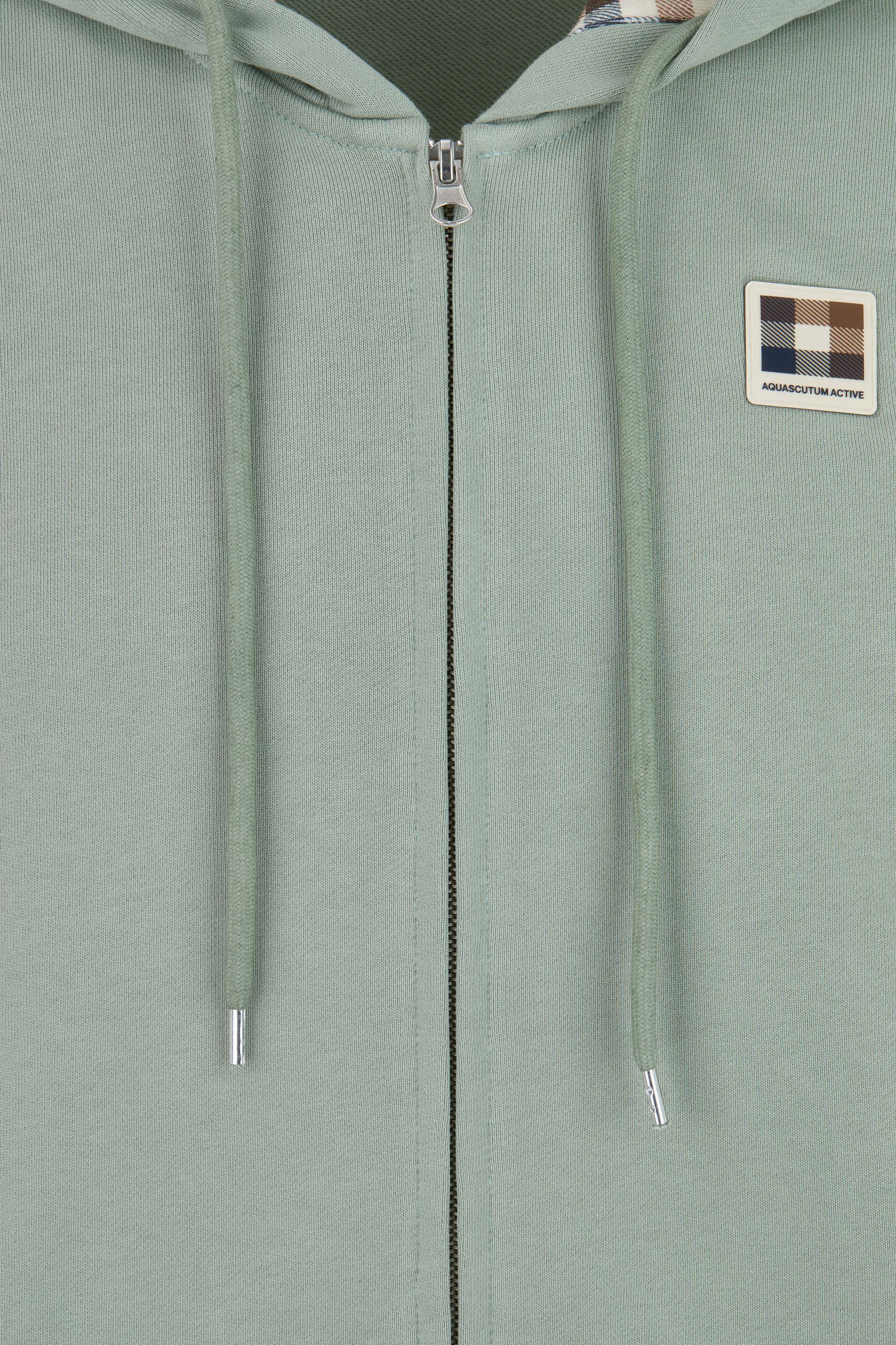 Badge Full Zip Hoodie - Sage Green – Aquascutum Active
