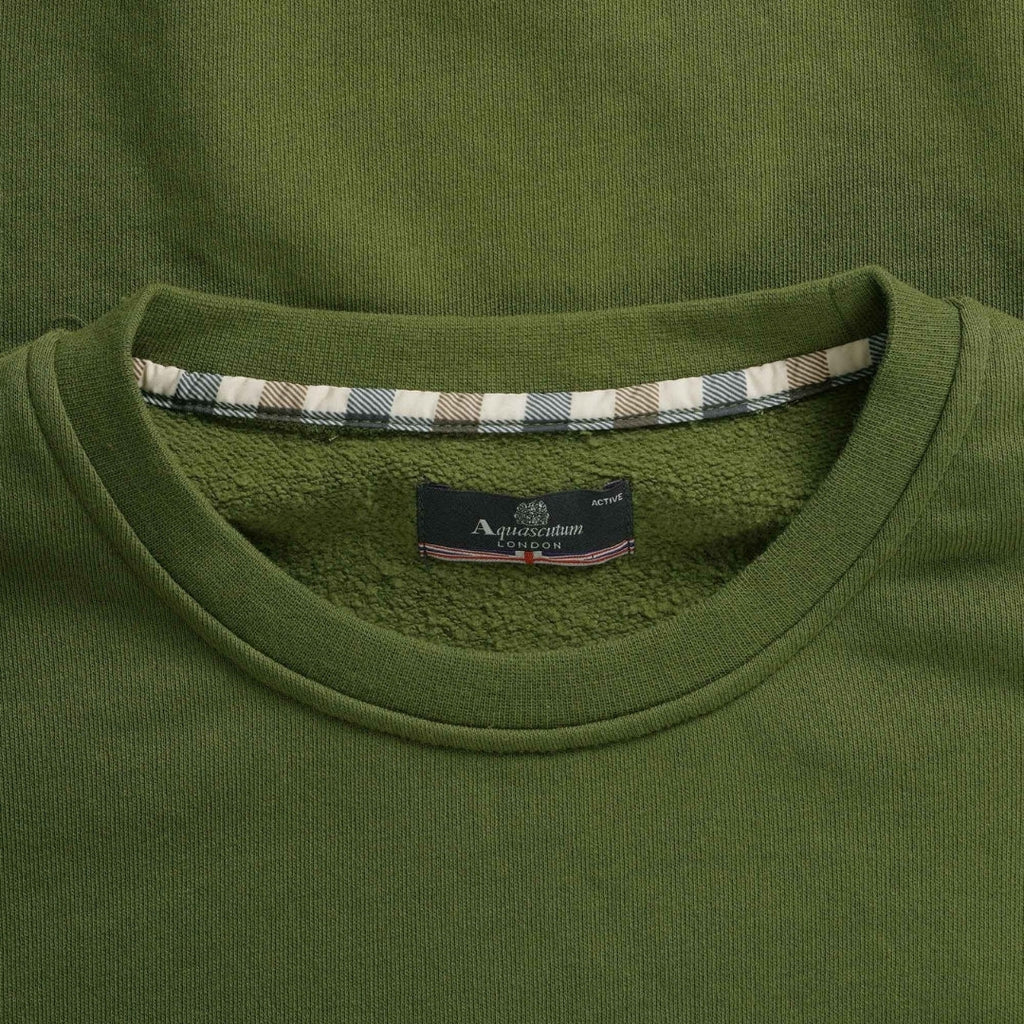 Big Logo Crew Neck Sweater - Army Green – Aquascutum Active