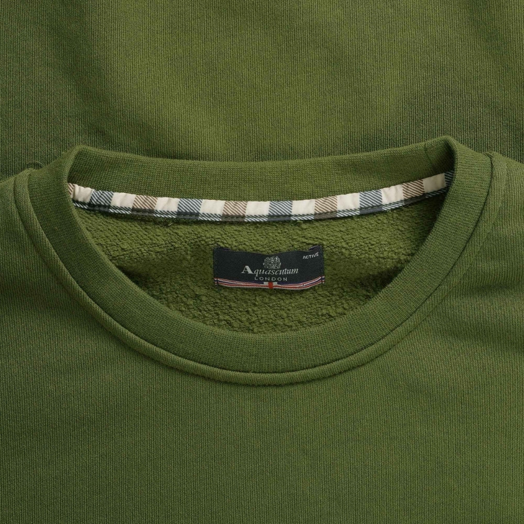 Big Logo Crew Neck Sweater - Army Green – Aquascutum Active