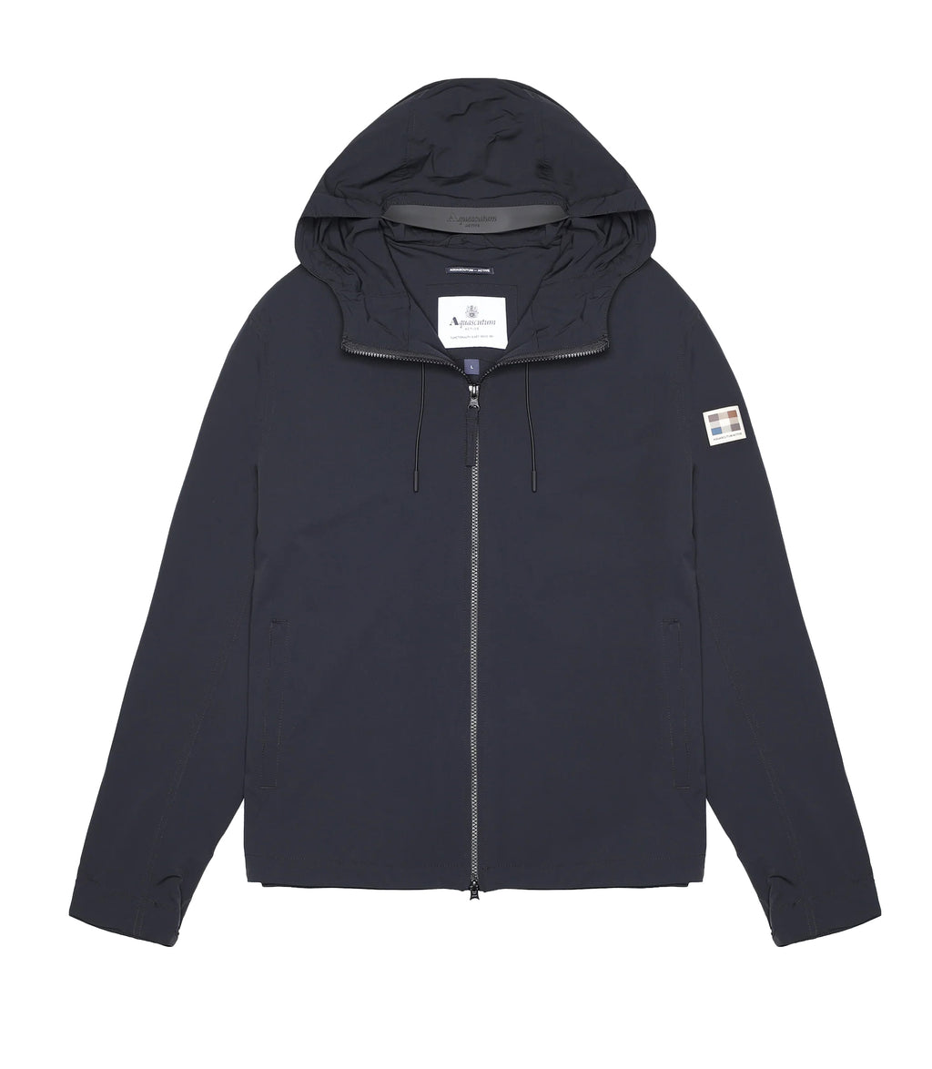Hooded Stretch Windbreaker Jacket - Black – Aquascutum Active