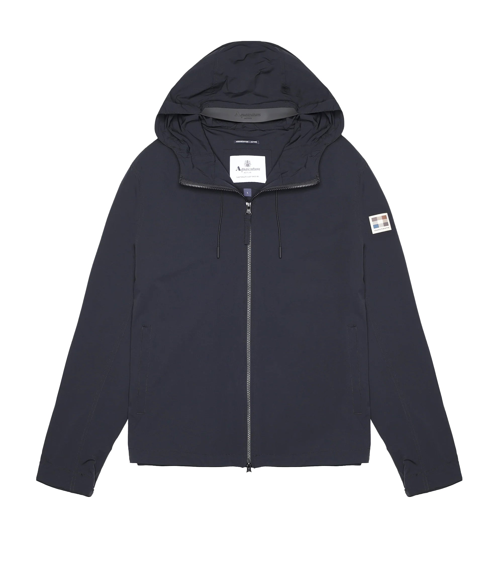 Hooded Stretch Windbreaker Jacket - Black – Aquascutum Active