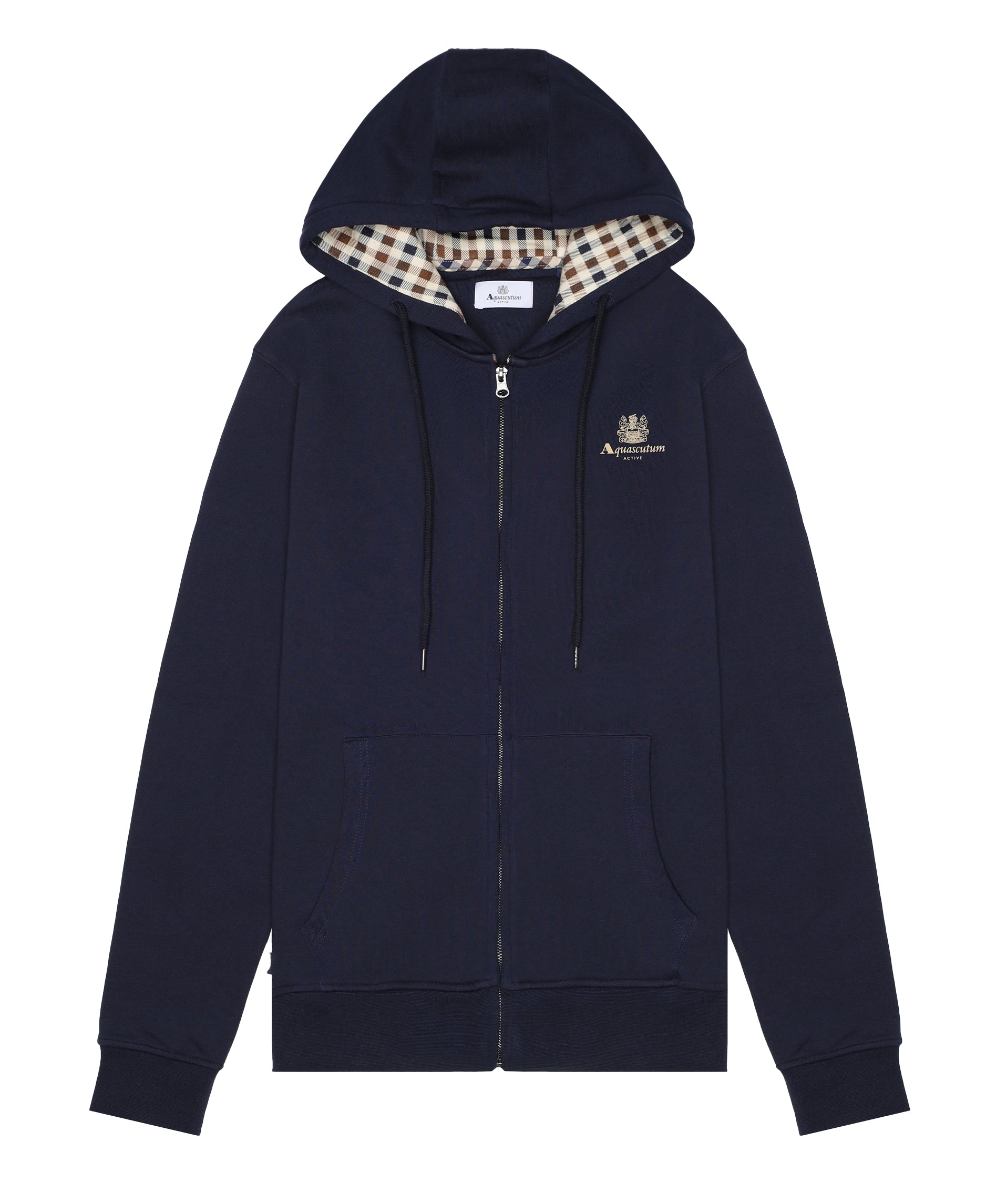 Small Logo Full Zip Sweater - Navy – Aquascutum Active