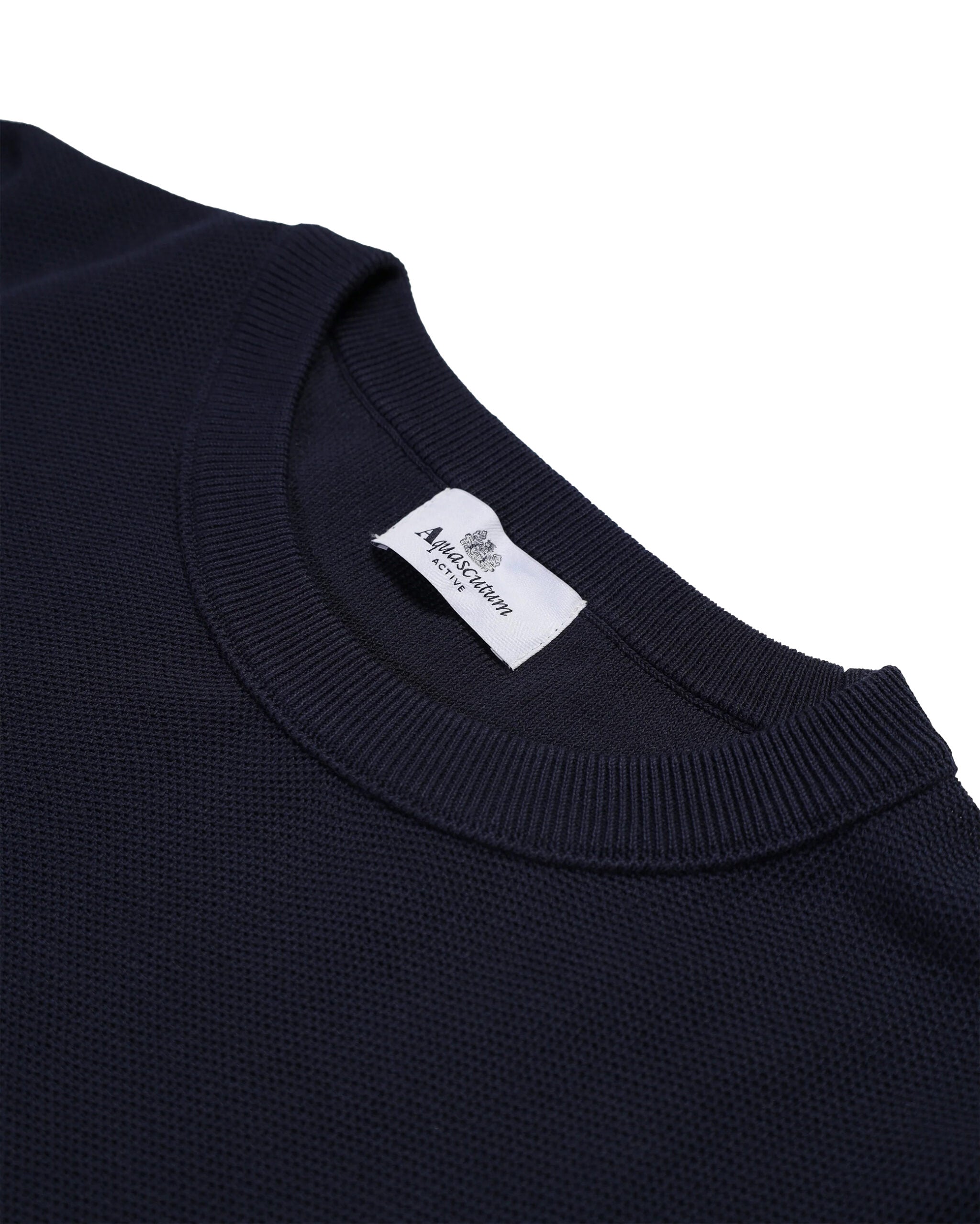 Woven Piquet Sweater Crew Neck - Navy – Aquascutum Active