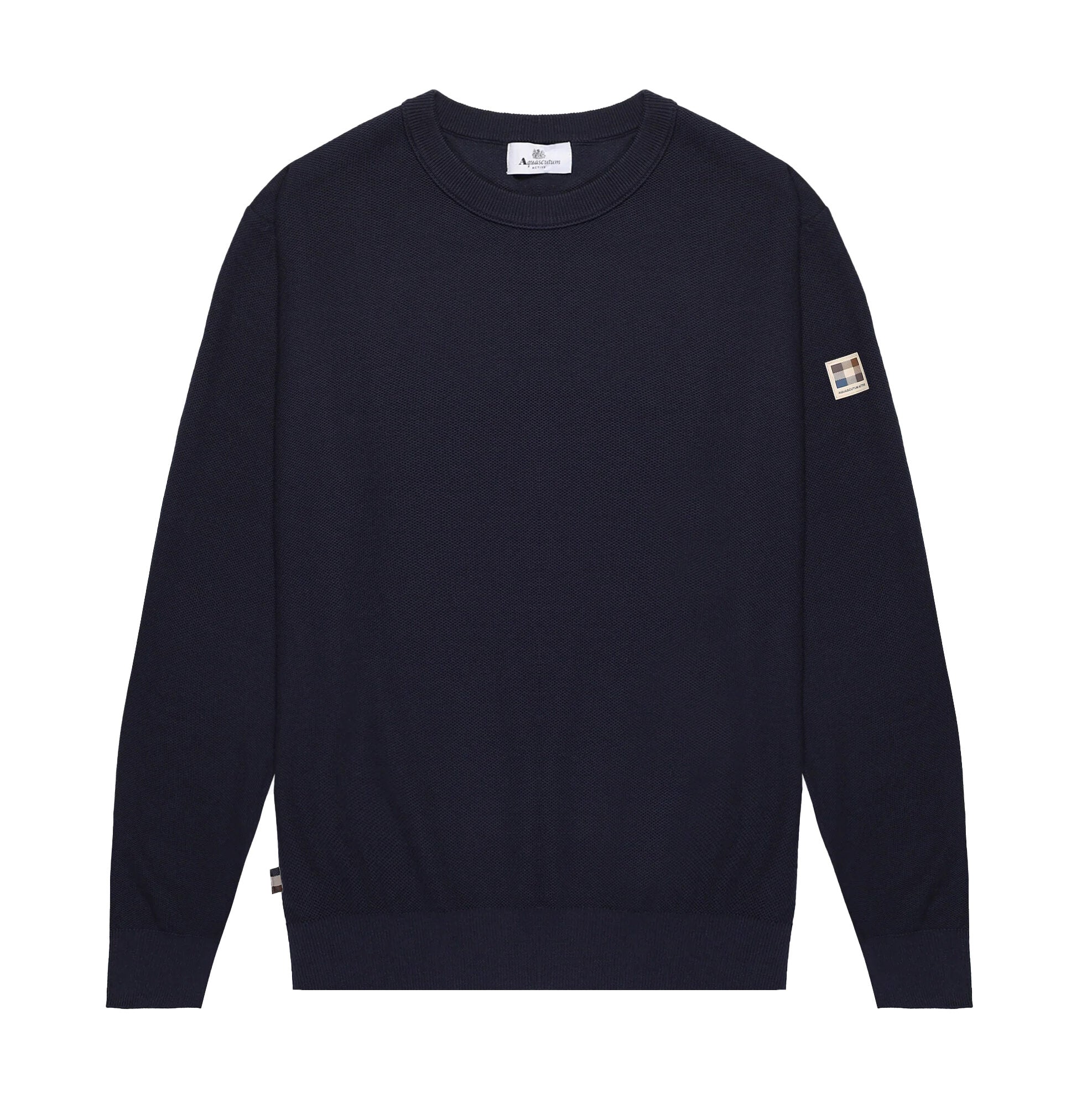 Woven Piquet Sweater Crew Neck - Navy – Aquascutum Active