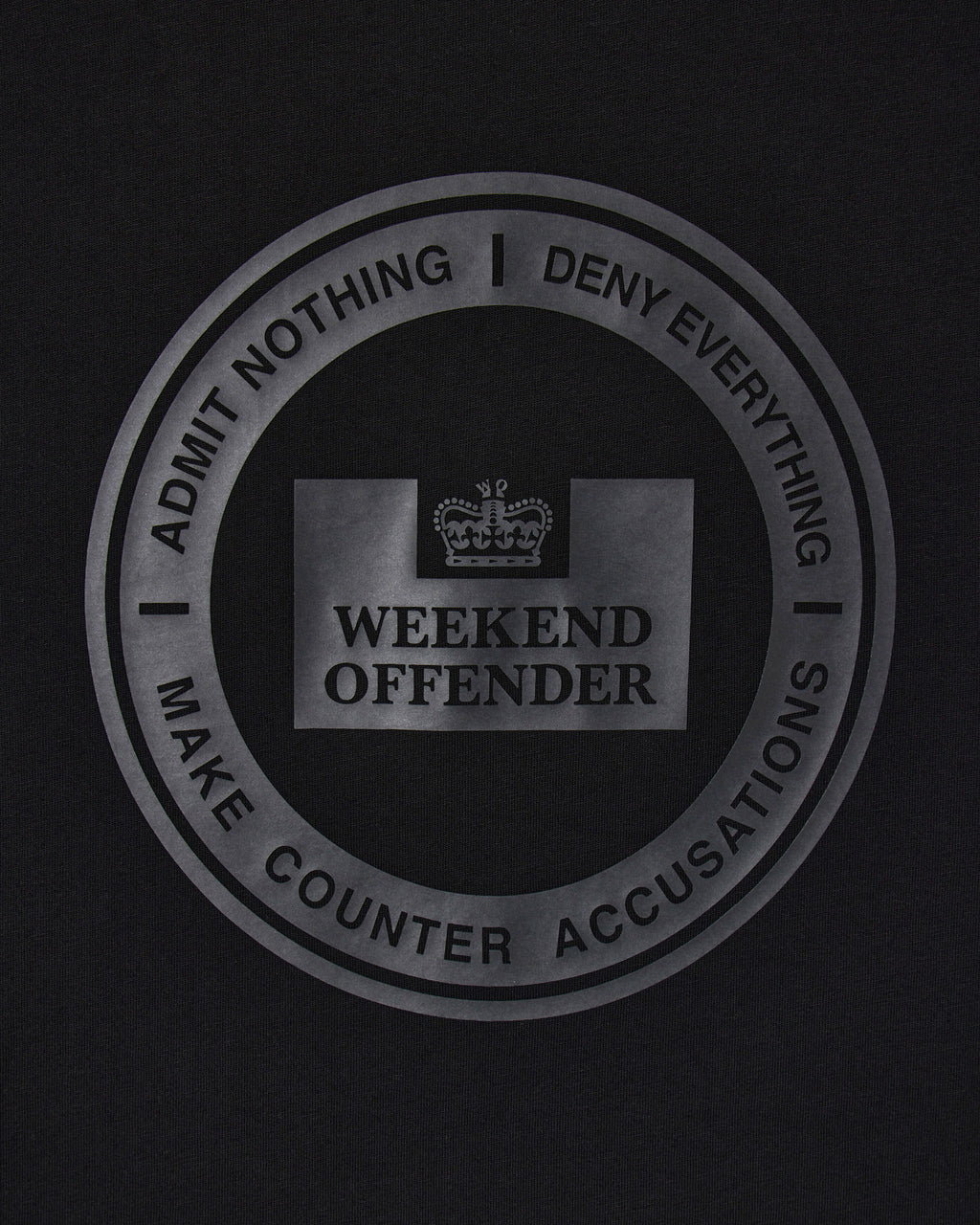 Deny T-Shirt — Black – Weekend Offender