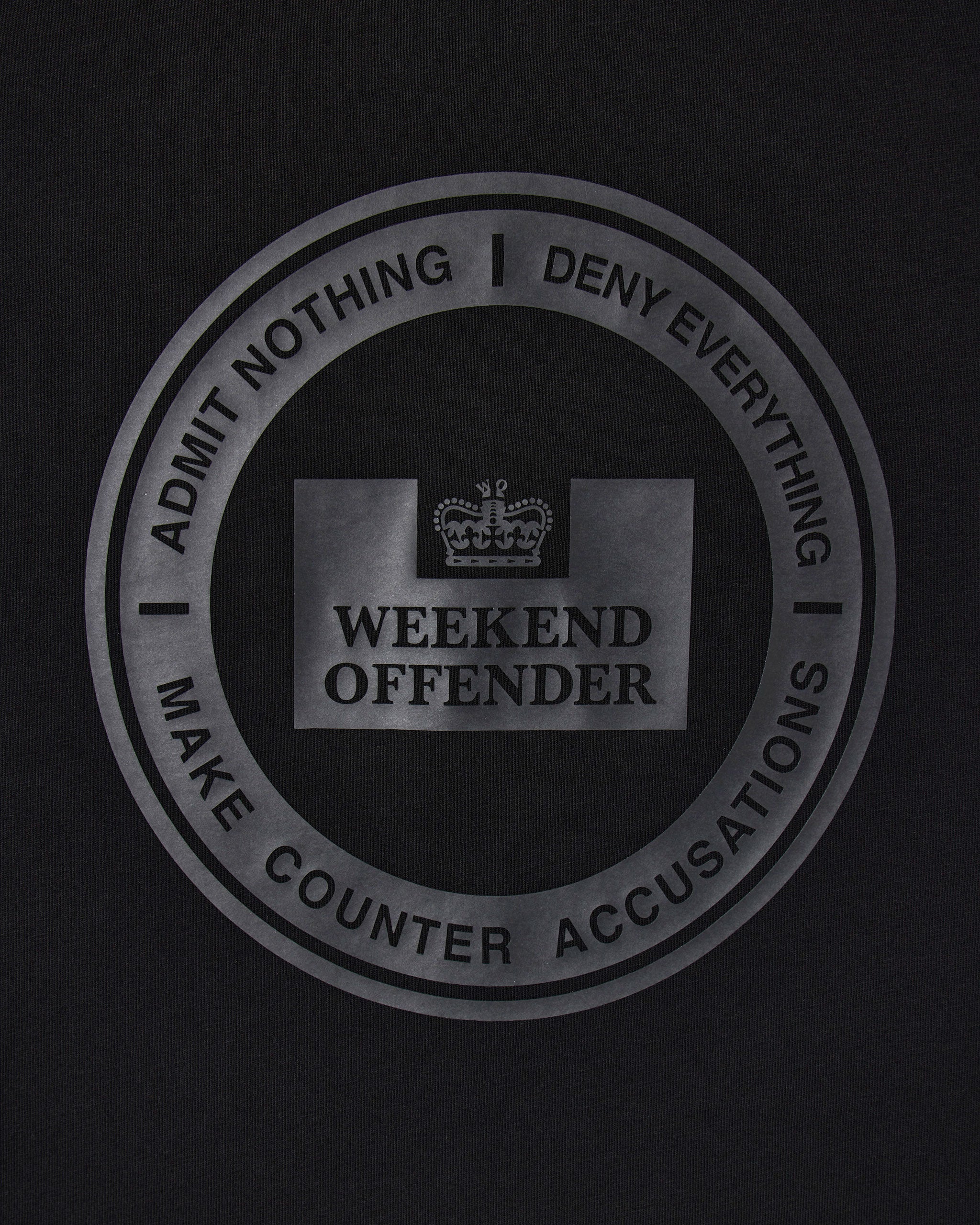 Deny T-Shirt — Black – Weekend Offender