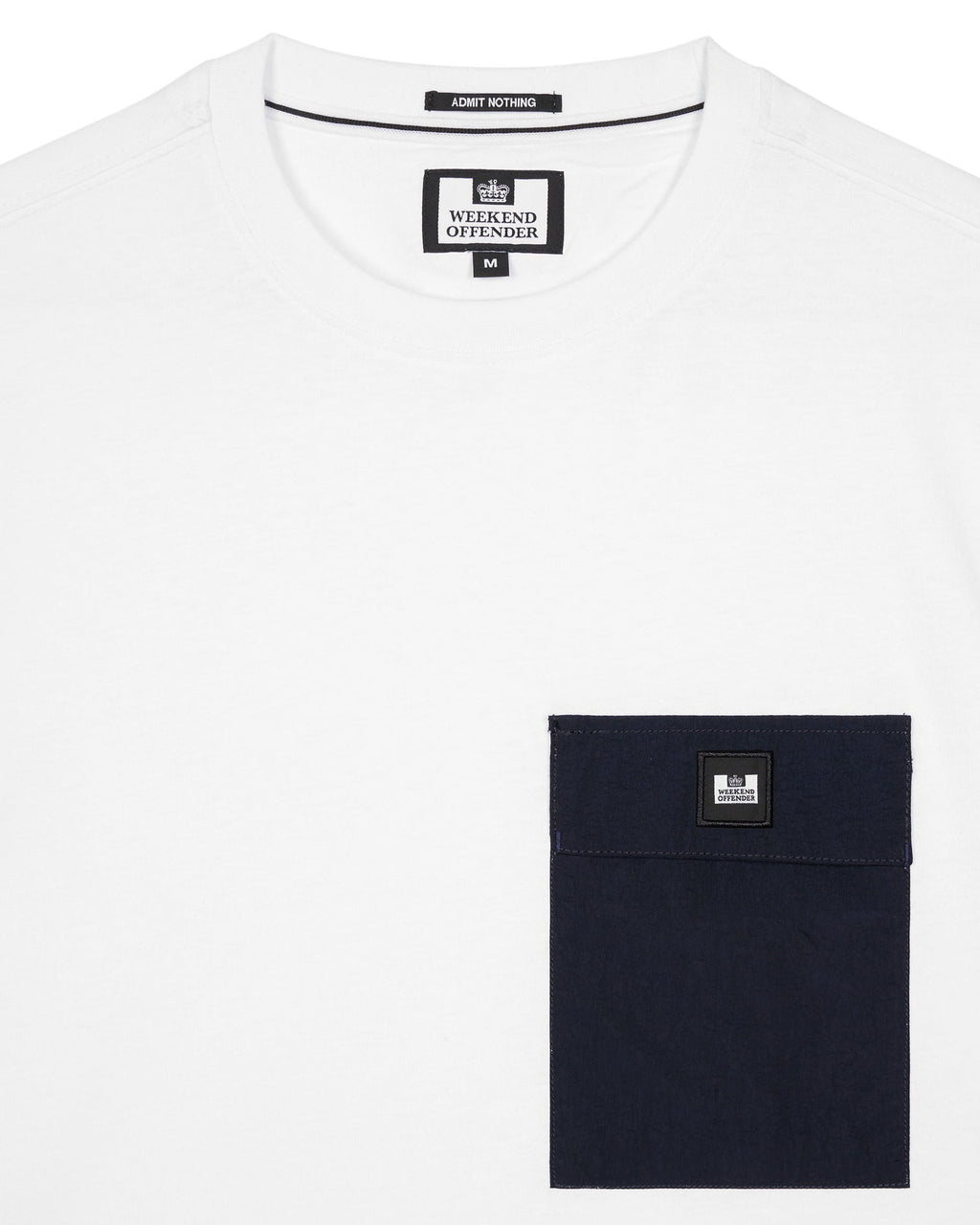 Stinivia T-Shirt — White / Navy – Weekend Offender