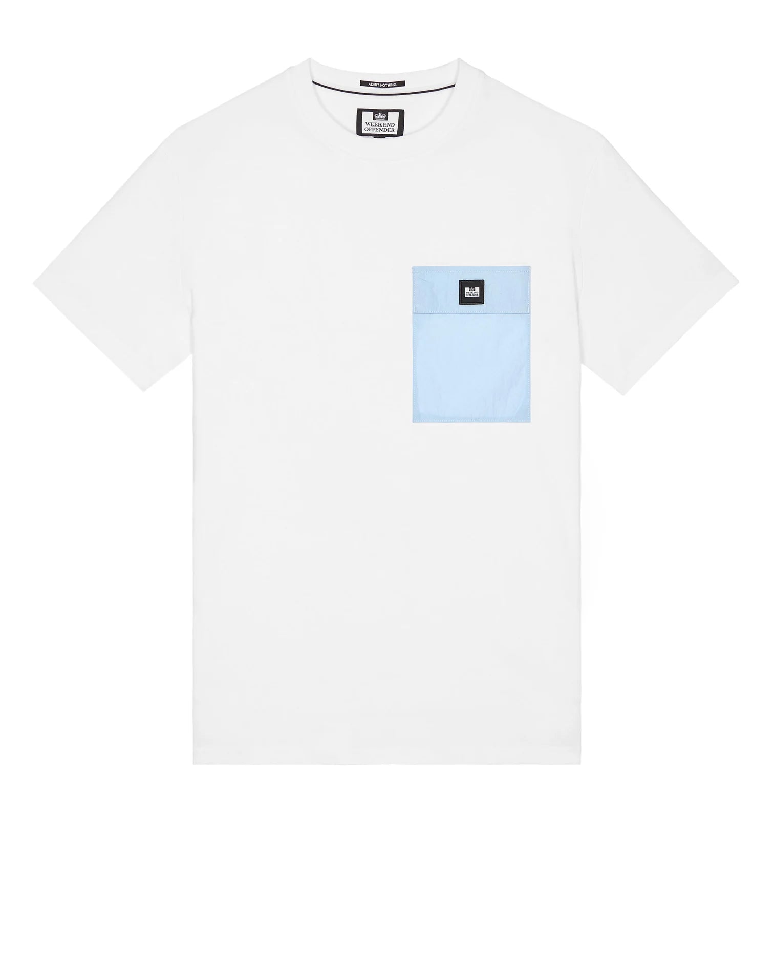 Stinivia T-Shirt — White / Ocean Wave – Weekend Offender