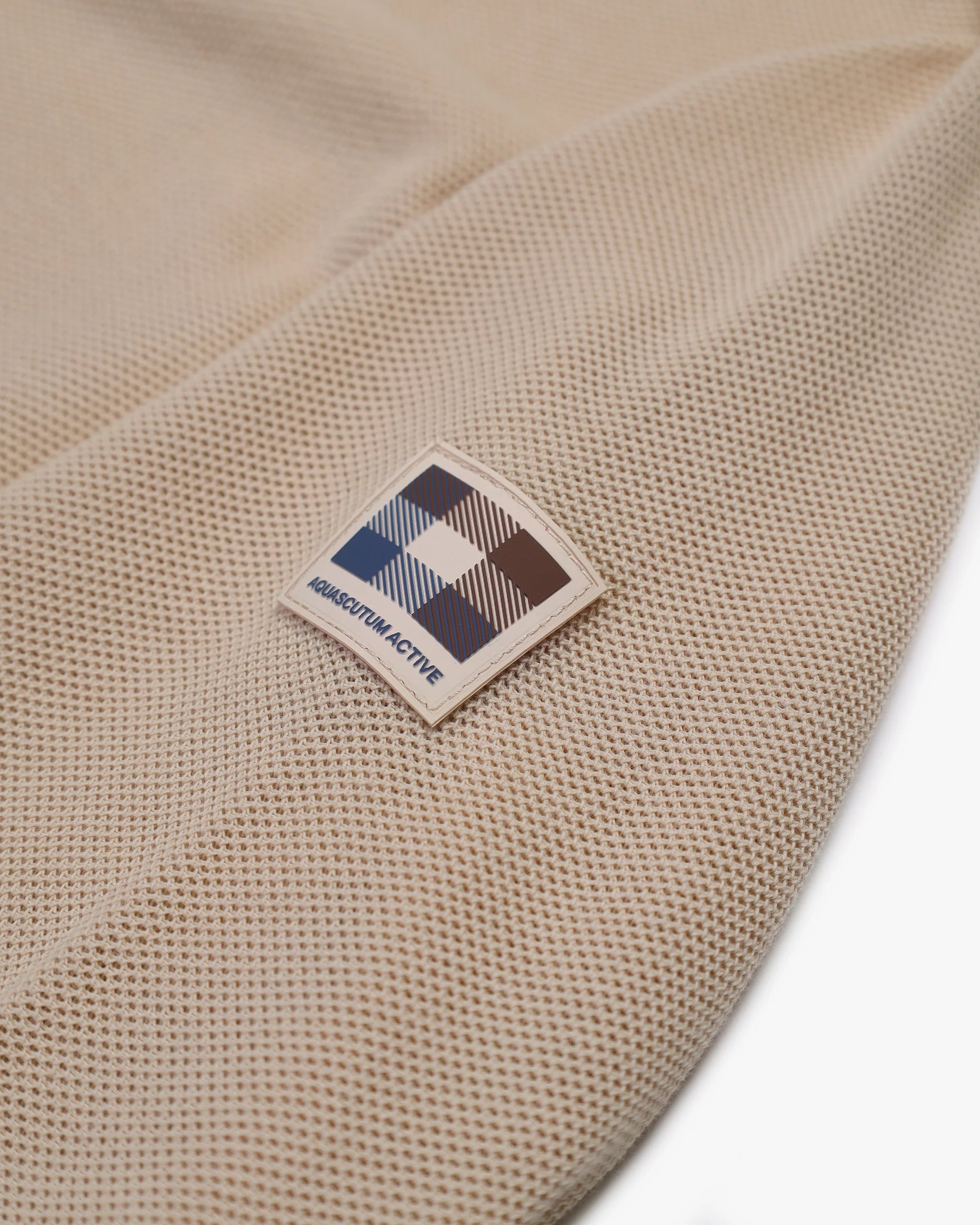 Woven Piquet Sweater Crew neck  - Beige – Aquascutum Active