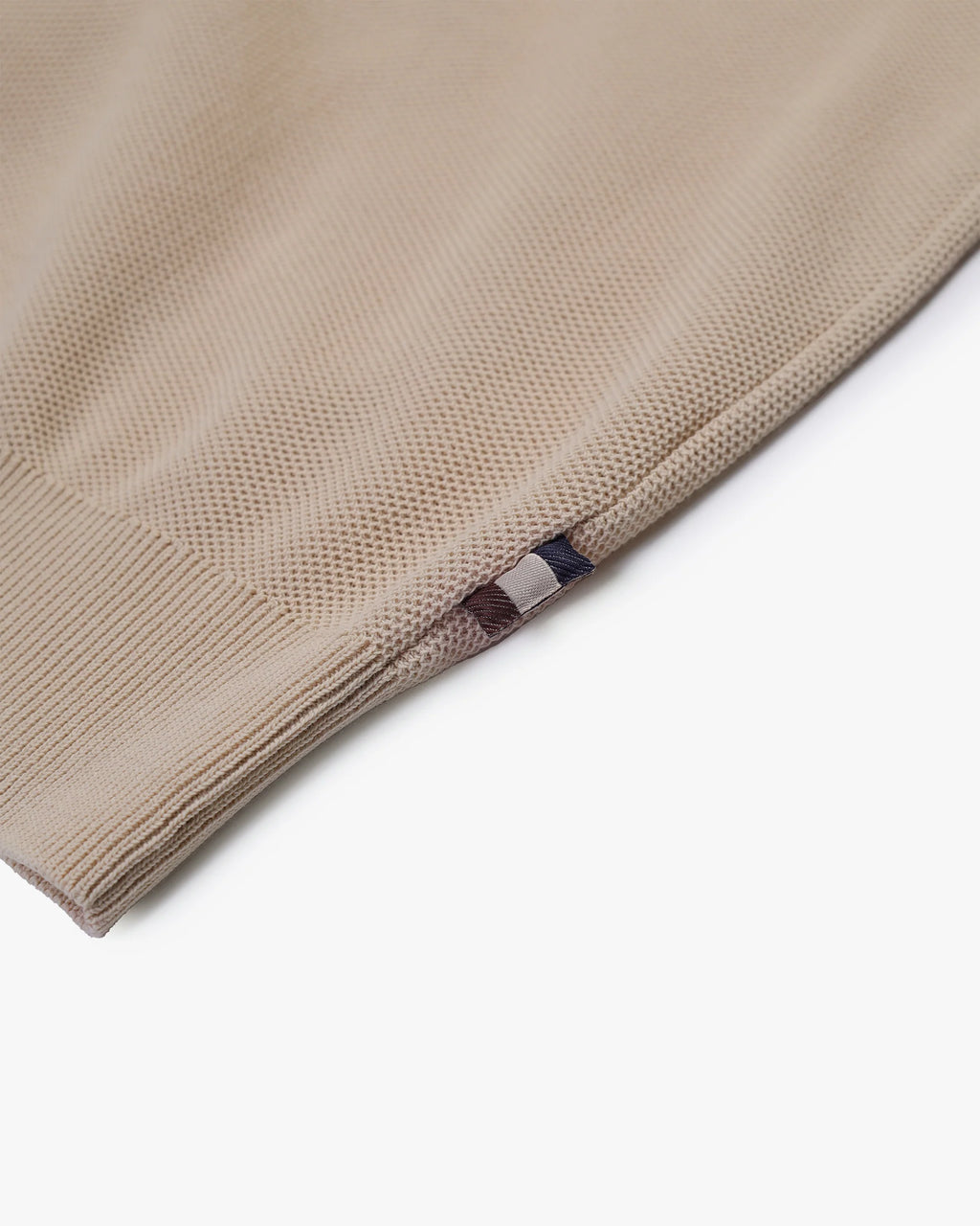 Woven Piquet Sweater Crew neck  - Beige – Aquascutum Active