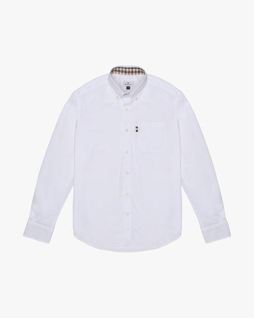Button Down Oxford Shirt - Optical White – Aquascutum Active
