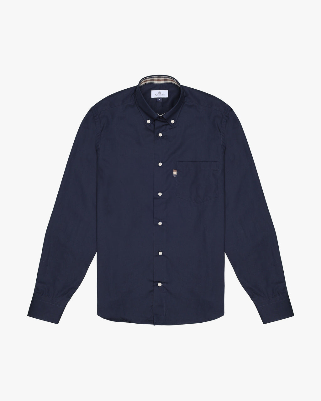 Button Down Popeline Shirt - Navy – Aquascutum Active