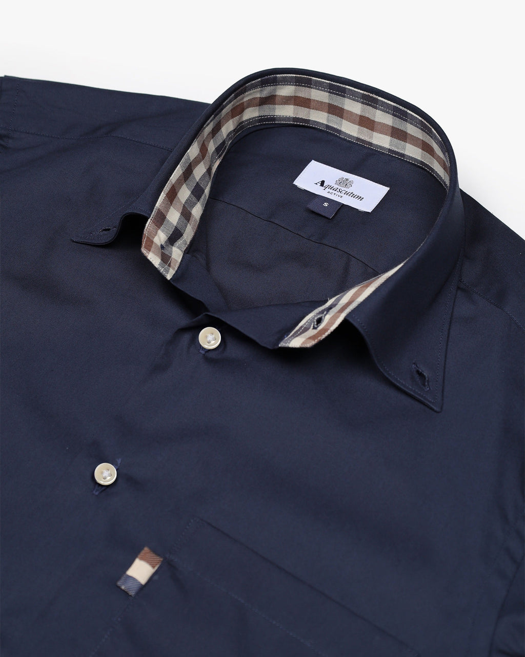 Button Down Popeline Shirt - Navy – Aquascutum Active