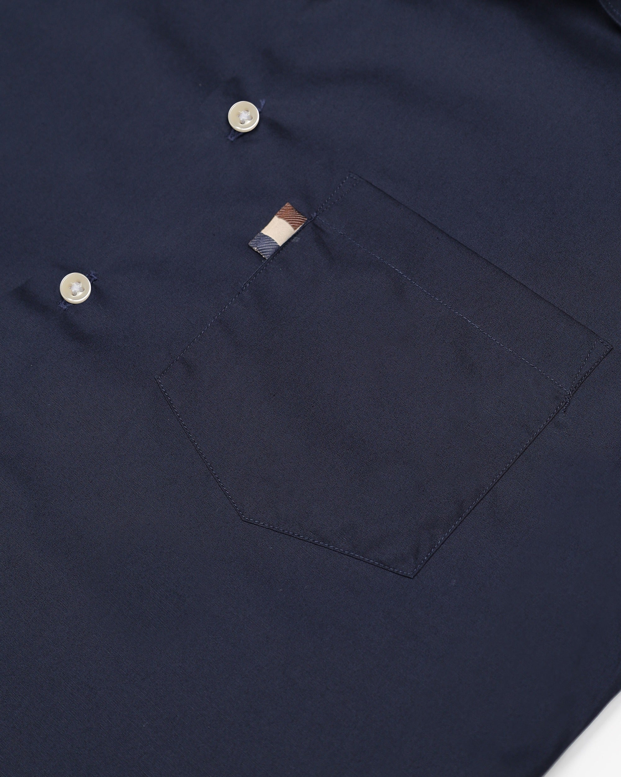 Button Down Popeline Shirt - Navy
