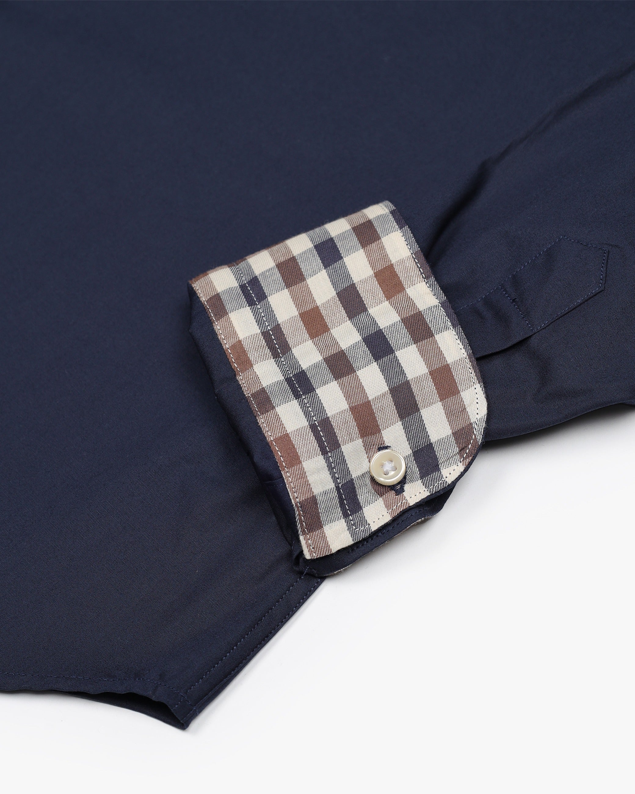 Button Down Popeline Shirt - Navy – Aquascutum Active