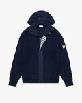 Lambswool Hooded FZ Knit Sweater - Navy – Aquascutum Active