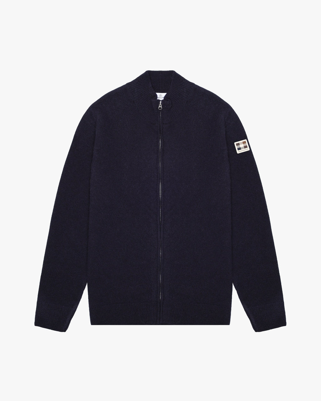 Lambswool FZ Knit Patch Quarter-Zip - Navy – Aquascutum Active
