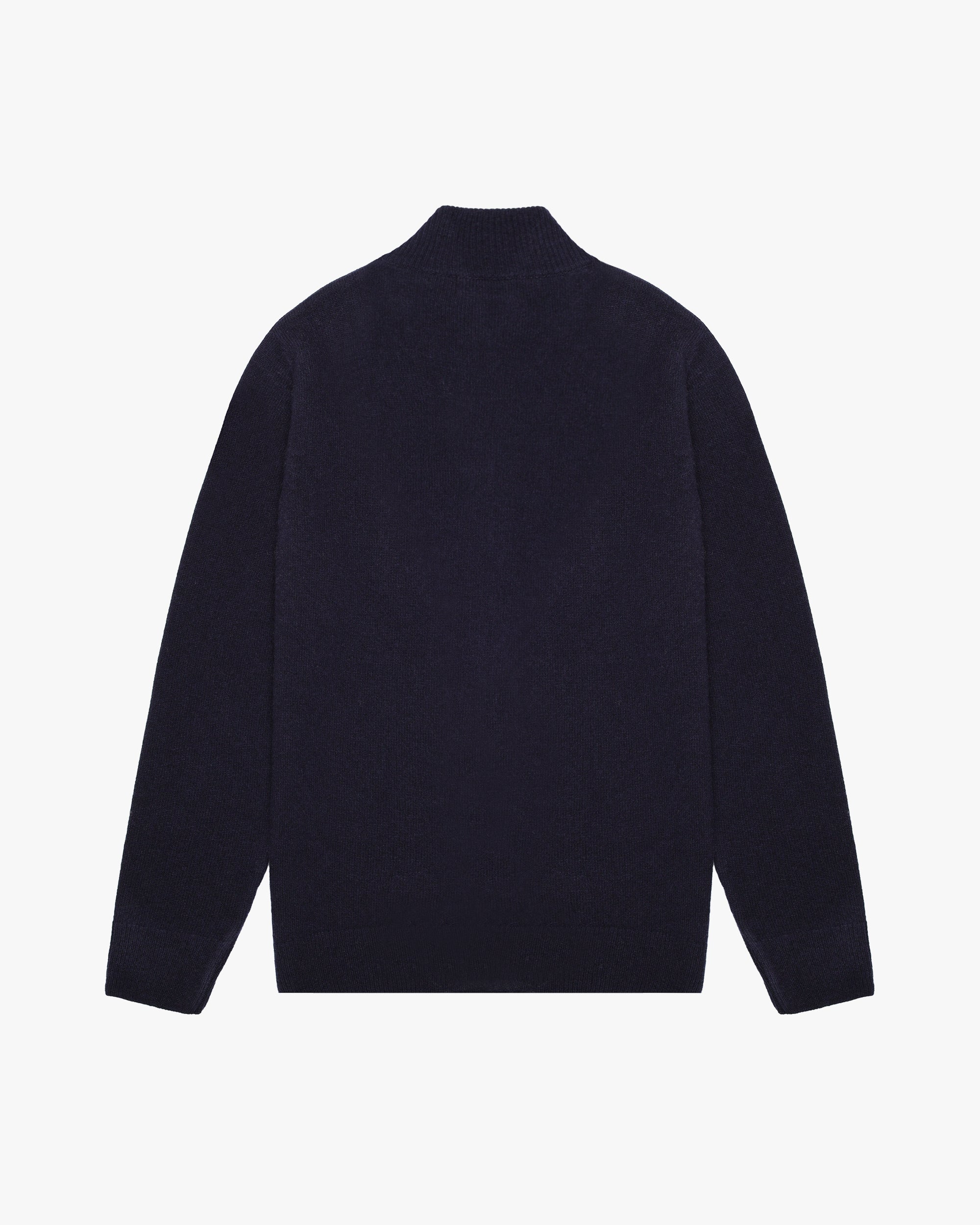 Lambswool FZ Knit Patch Quarter-Zip - Navy – Aquascutum Active