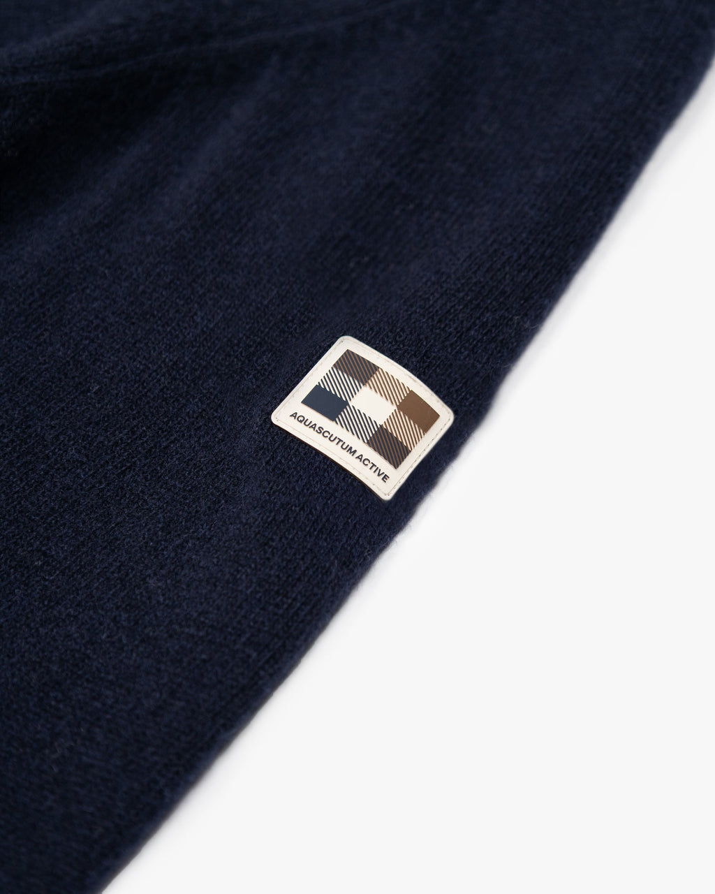 Lambswool FZ Knit Patch Quarter-Zip - Navy – Aquascutum Active
