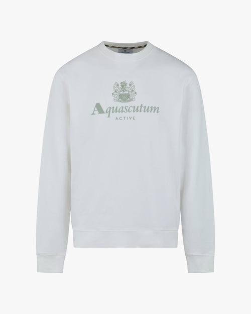 Big Logo Crew Neck Sweater - Sour Cream – Aquascutum Active
