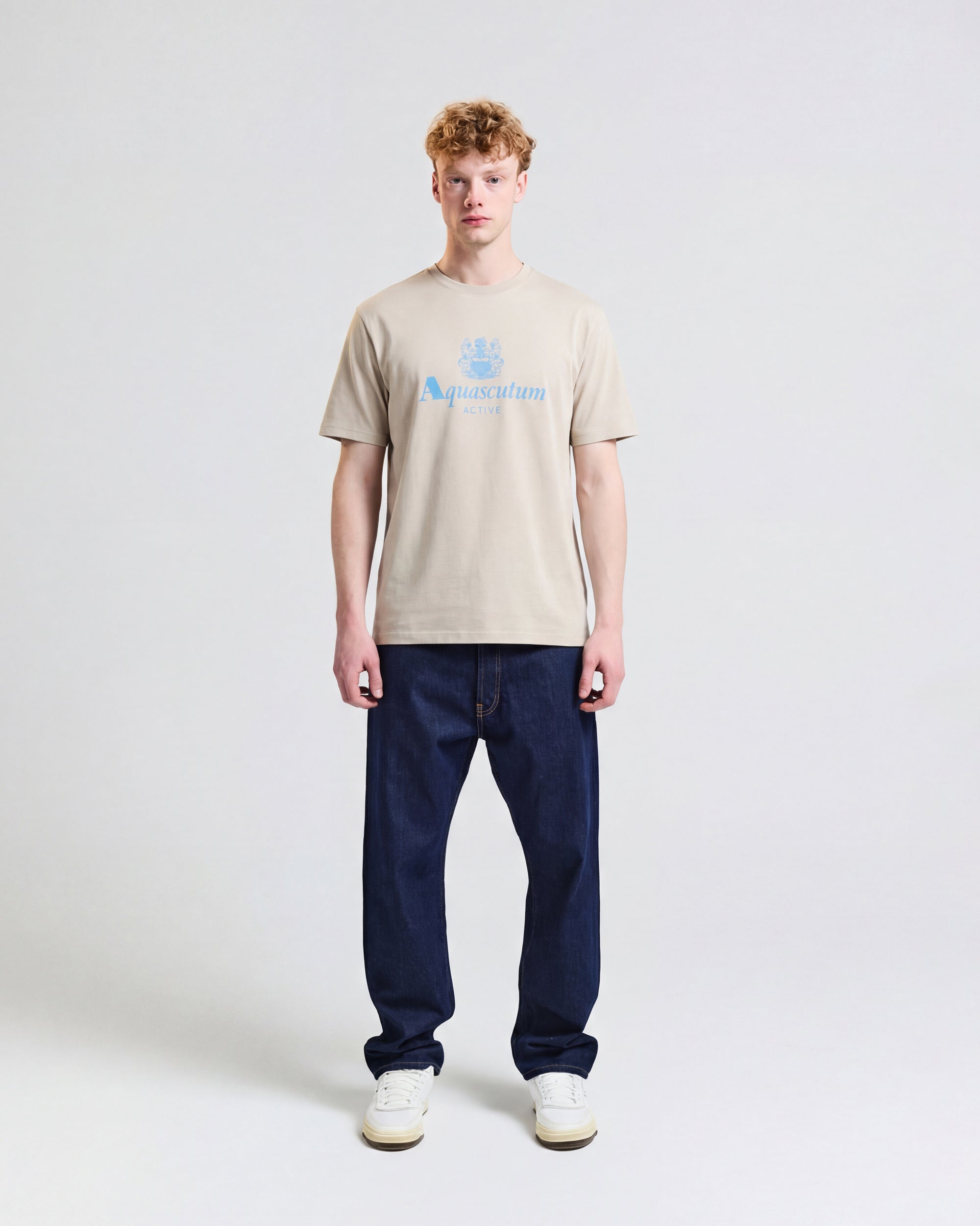 Big Logo T Shirt - Beige – Aquascutum Active